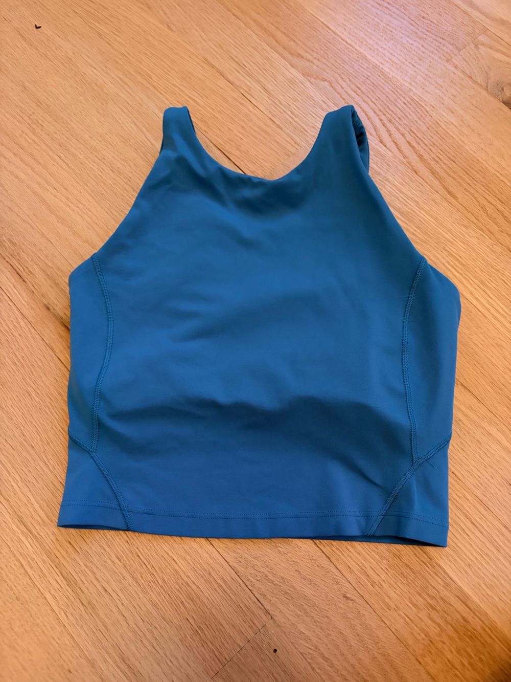 Lululemon Align Tank Top Teal Blue Size 2 Built In Bra Cropped Yoga